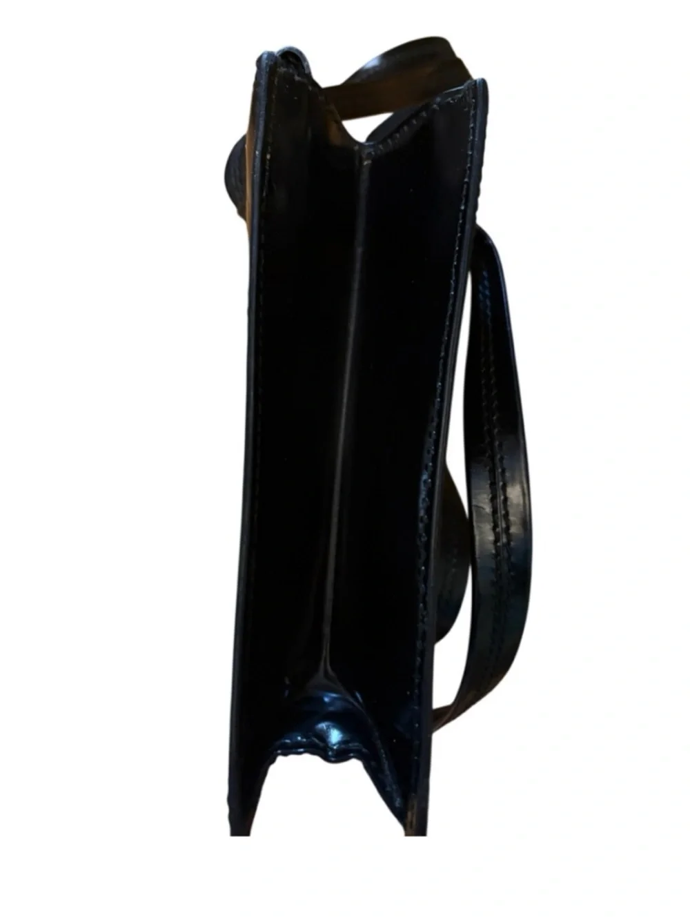 Vintage Gucci Black Leather Mini Tote Bag Italy Minimalist Y2K - Picture 6 of 10